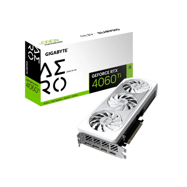 Placa de video gigabyte rtx4060ti aero oc 8gb gddr6 gv-n406taero oc-8gd
