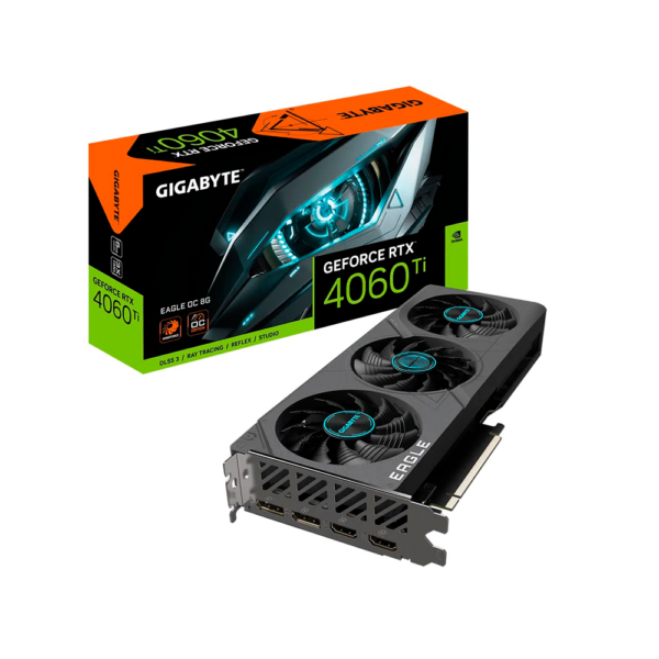Placa de video gigabyte rtx4060ti eagle oc 8gb gddr6 gv-n406teagle oc-8gd