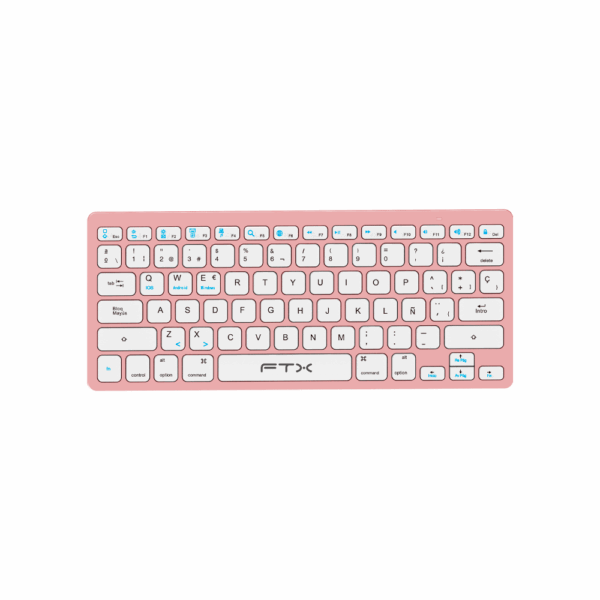 Teclado ftx bluetooth ftxb1000 ultra slim esp/rosa