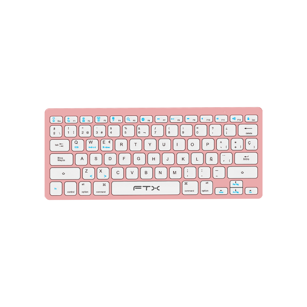 Teclado ftx bluetooth ftxb1000 ultra slim esp/rosa