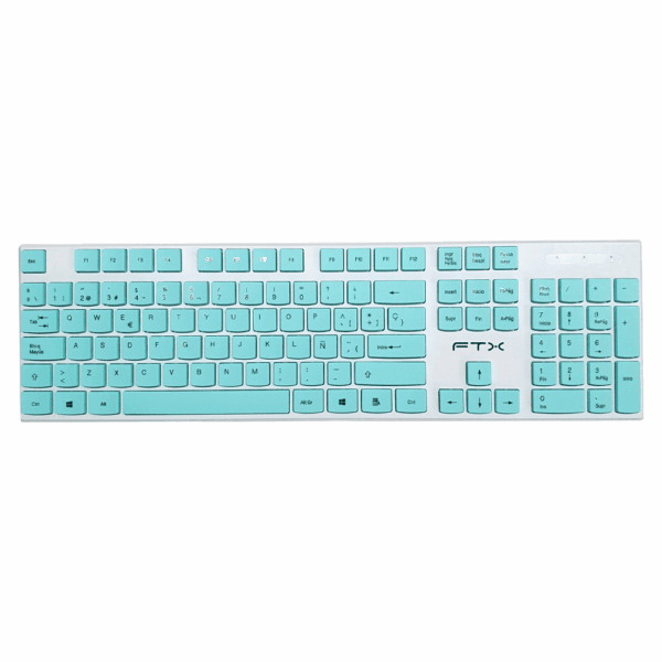 Teclado + mouse ftx wireless ftxgk600 numerico/español blanco/verde - Imagen 2