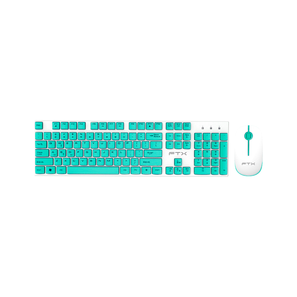 Teclado + mouse ftx wireless ftxgk600 numerico/español blanco/verde