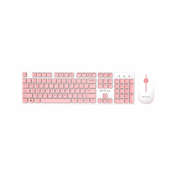 Teclado + mouse ftx wireless ftxgk600 numerico/español blanco/rosa
