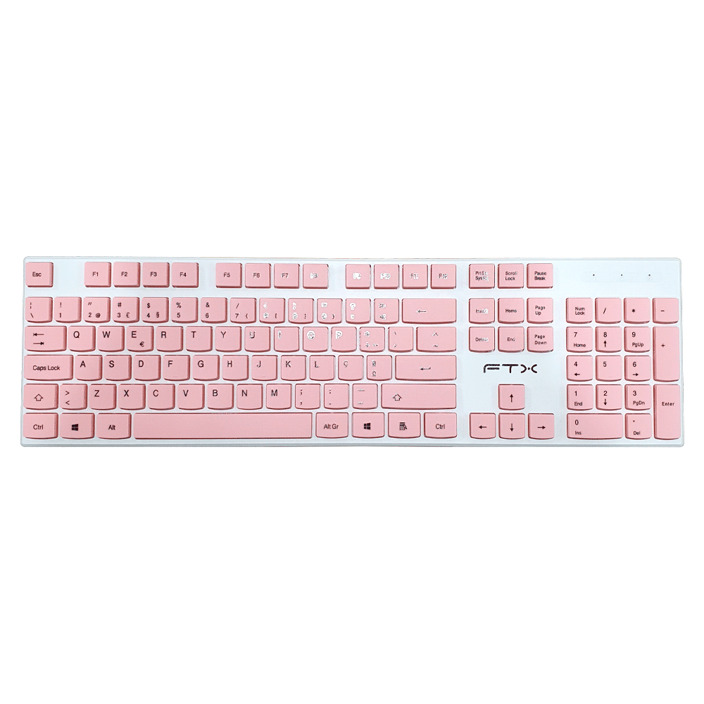 Teclado + mouse ftx wireless ftxgk600 numerico/portugues blanco/rosa - Imagen 2