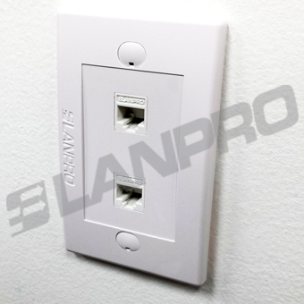 Faceplate Tapa plastica Vertical 2 puertos Blanco